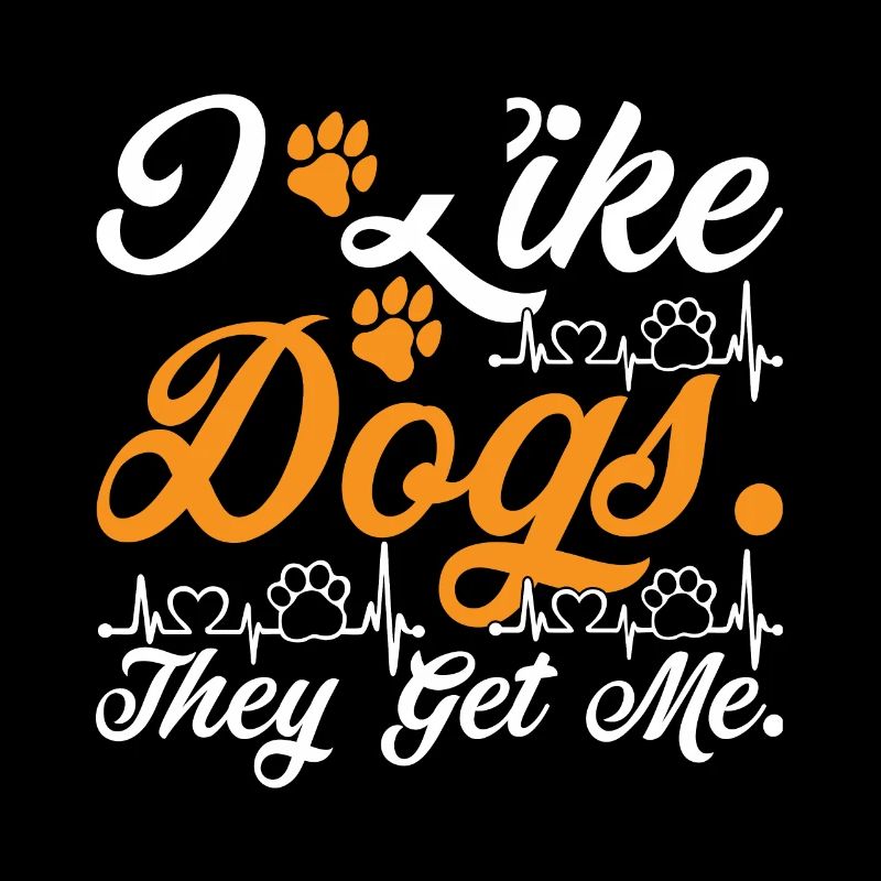 J’aime les chiens, ils m’aiment - orange et blanc