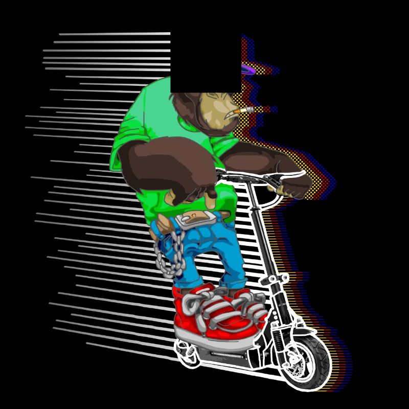 Escooter Elektroroller E-Roller cooler Affe