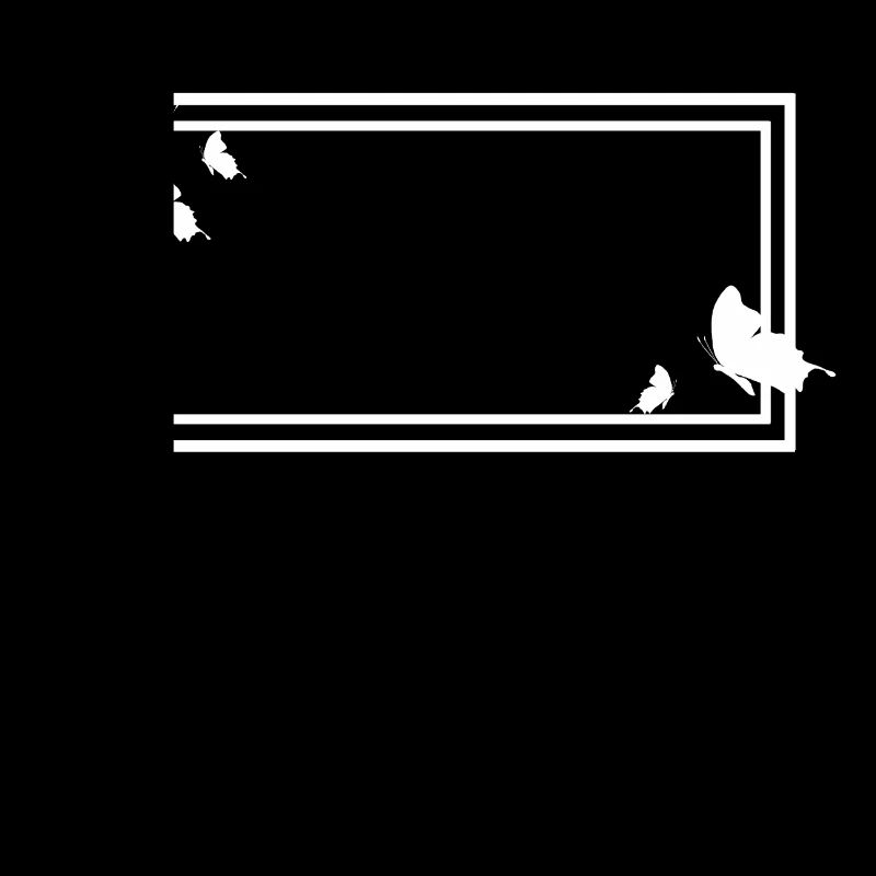 Cadre rectangulaire avec papillons