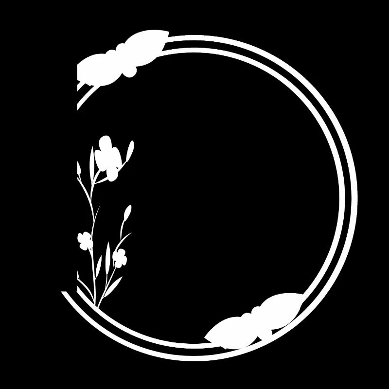 Spring Frame Circle in White Flowers
