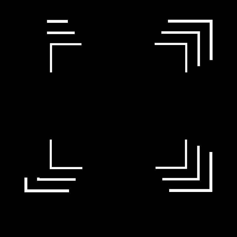 Corners frame in white