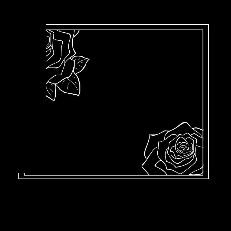 Cadre rectangulaire avec roses