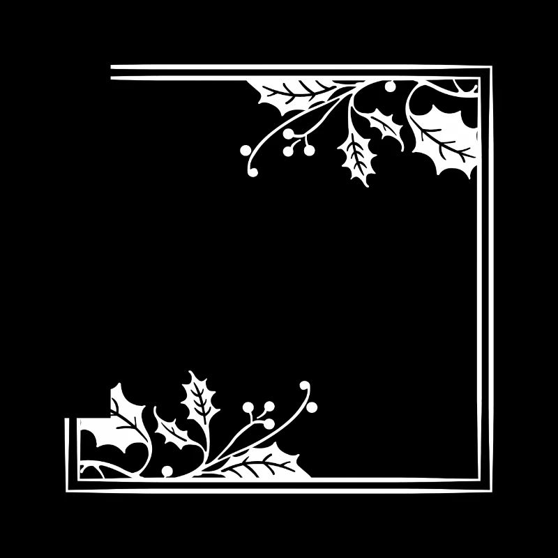 White frame bay leaf Christmas