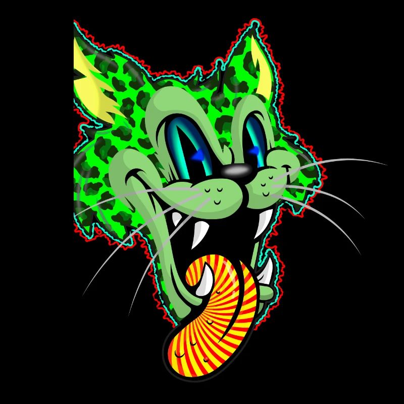 Leopard Green Comic Psychedelic