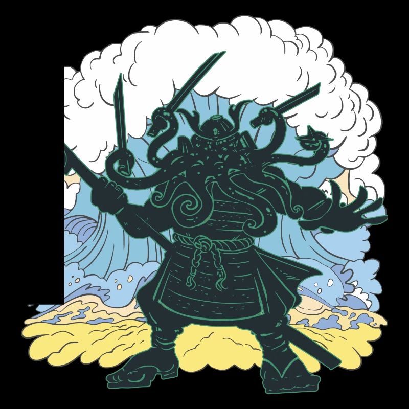 Géant Cthulhu samouraï japonais