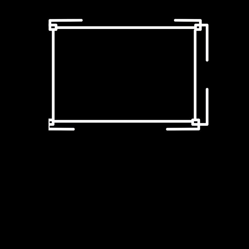 Rectangular frame in white basic text