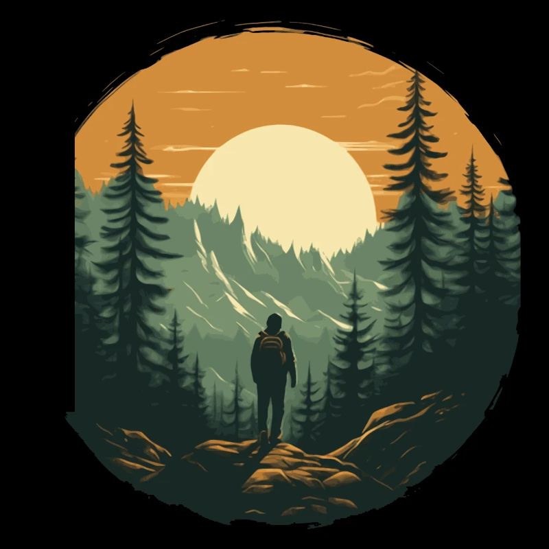 Aventure de trekking dans la nature de la forêt