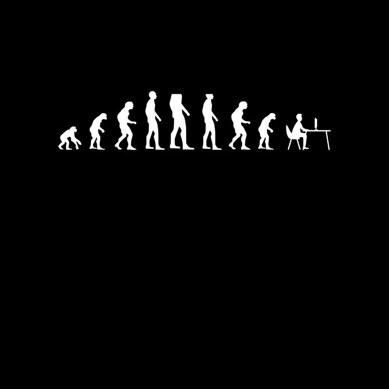 Human Evolution working on Computer Gamer Gaming