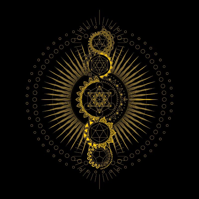 Sacred Geometry Metatron's Cube Gold Transcendence