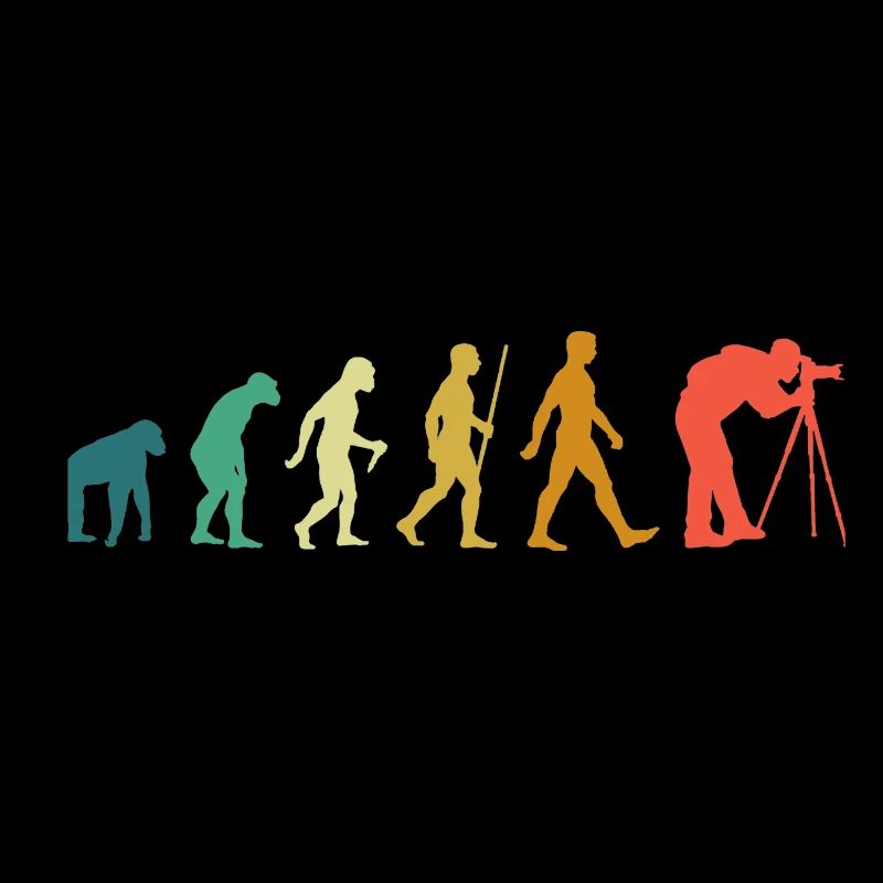 Photographie Évolution, photographe avec caméra objectif