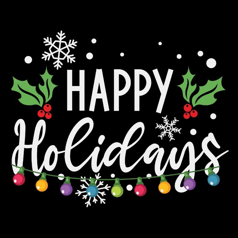 Happy Holidays Christmas Light Bulbs