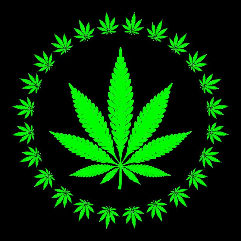 Bague en forme de feuille de cannabis vert vif