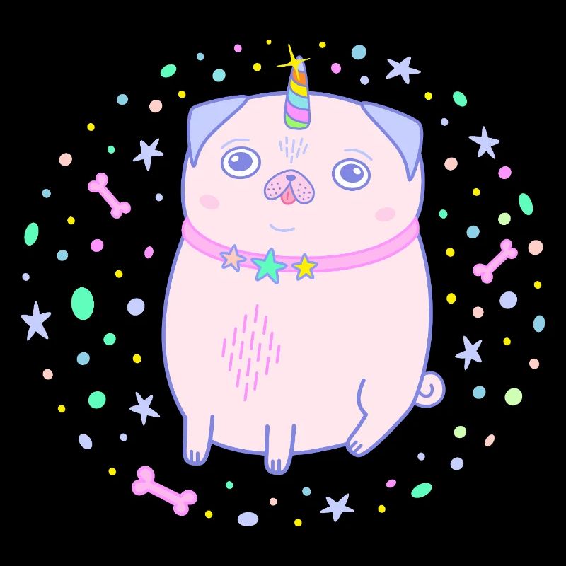 Rosa Mops Einhorn Pugicorn