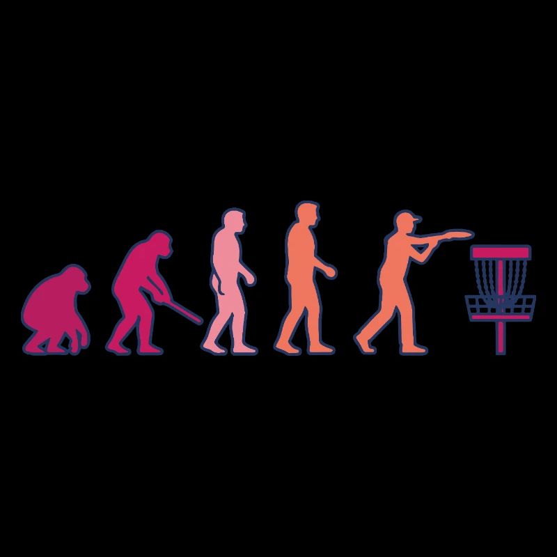 Disc Golf Evolution Lustiger Discgolfer Fliegender Disc