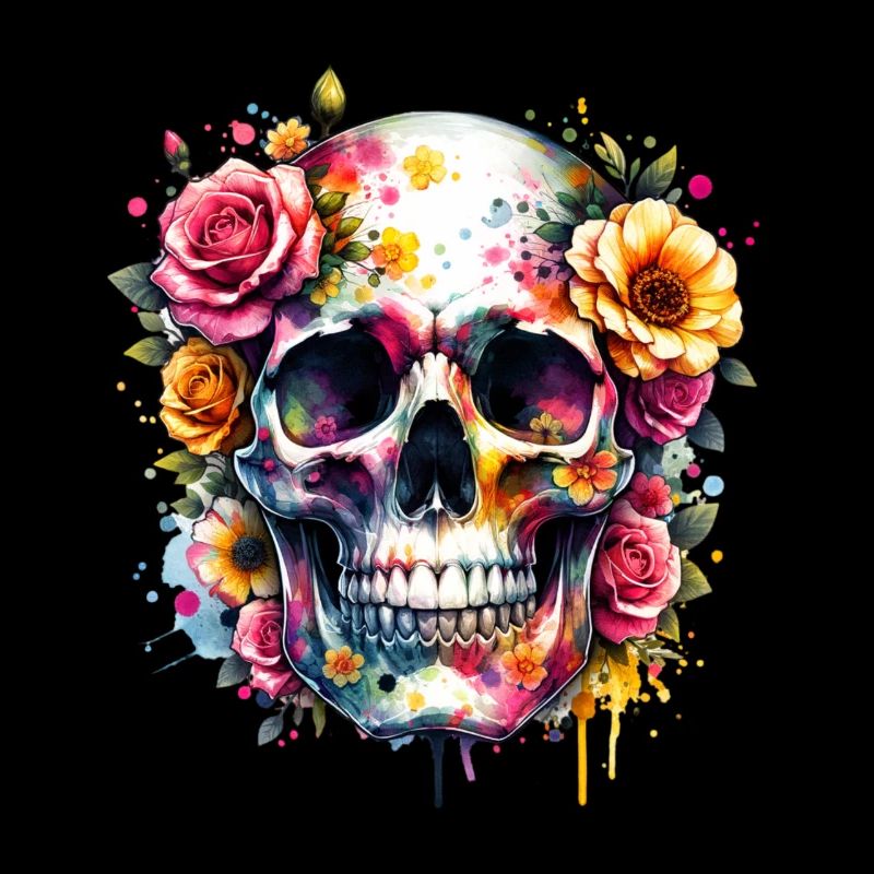 Fleurs Crâne Carnaval Halloween Día de los