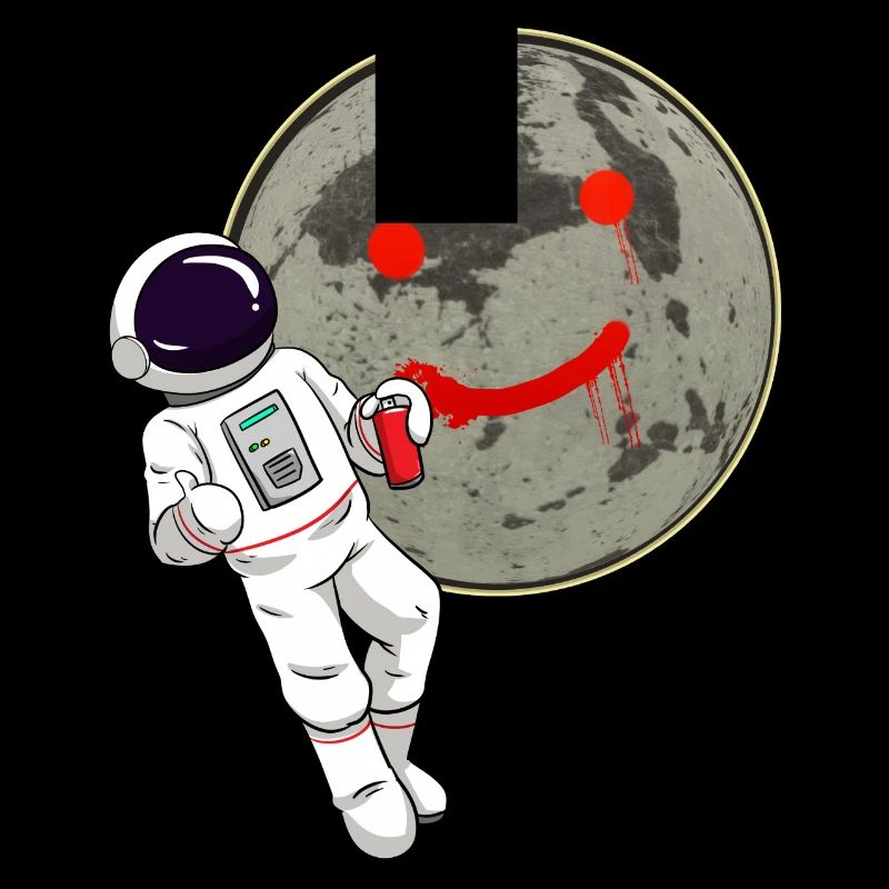 Astronaut Moon Graffiti Sprayer