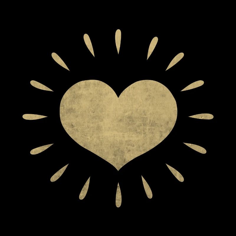 Golden heart with rays