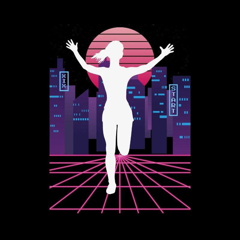Vaporwave Synthwave Skyline Marathon, Trailrunning