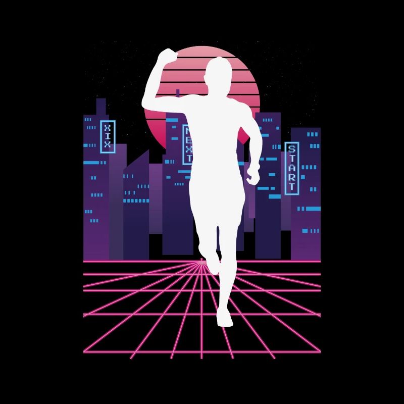 Vaporwave Synthwave Skyline Marathon, Trailrunning