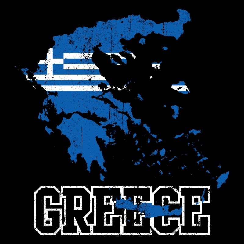Greece Flag Map Design
