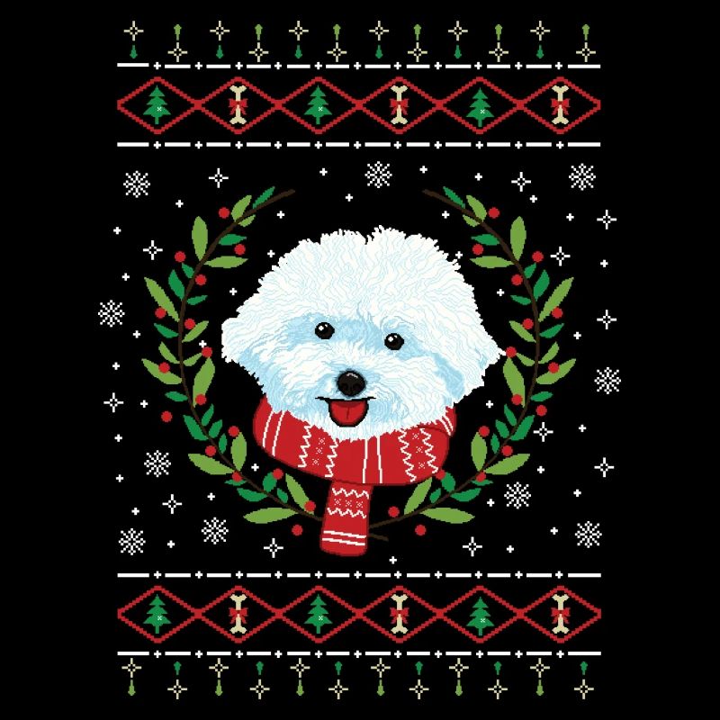 Pull de Noël laid Bichon Frisé
