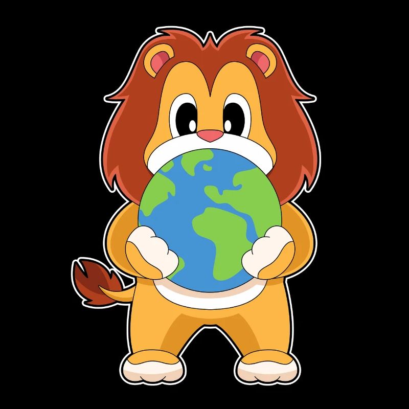 Globe terrestre du lion