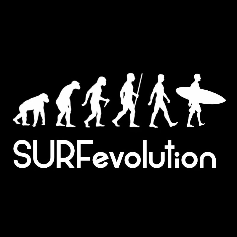 Surf evolution silhouette surf surfer