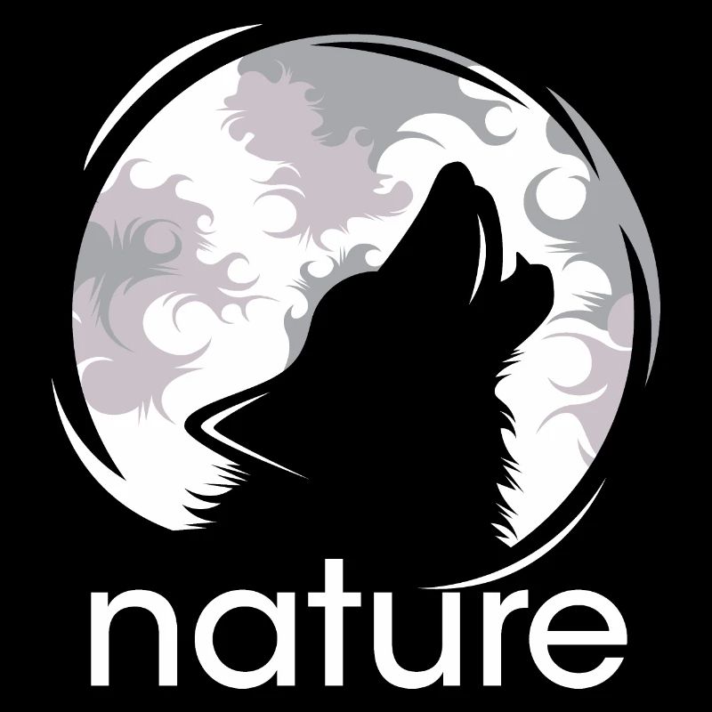 Nature Wolf Moon Howl Evening Night Shadow Logo