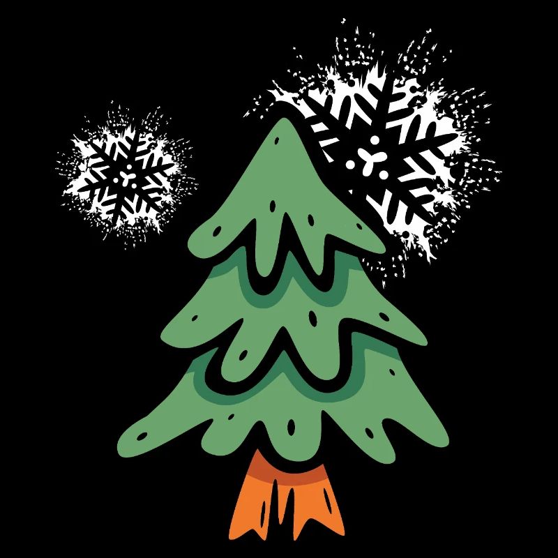Weihnachtsbaum mit Schneeflocken