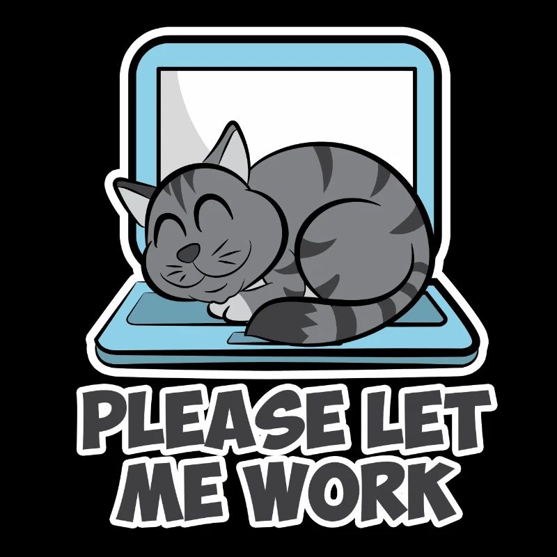 Chat Ordinateur Ordinateur Let me work Dames Hommes