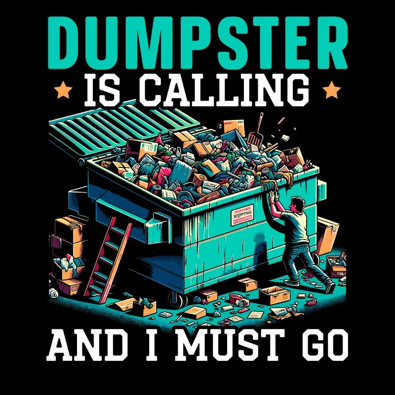 Dumpster lover picking garbage,