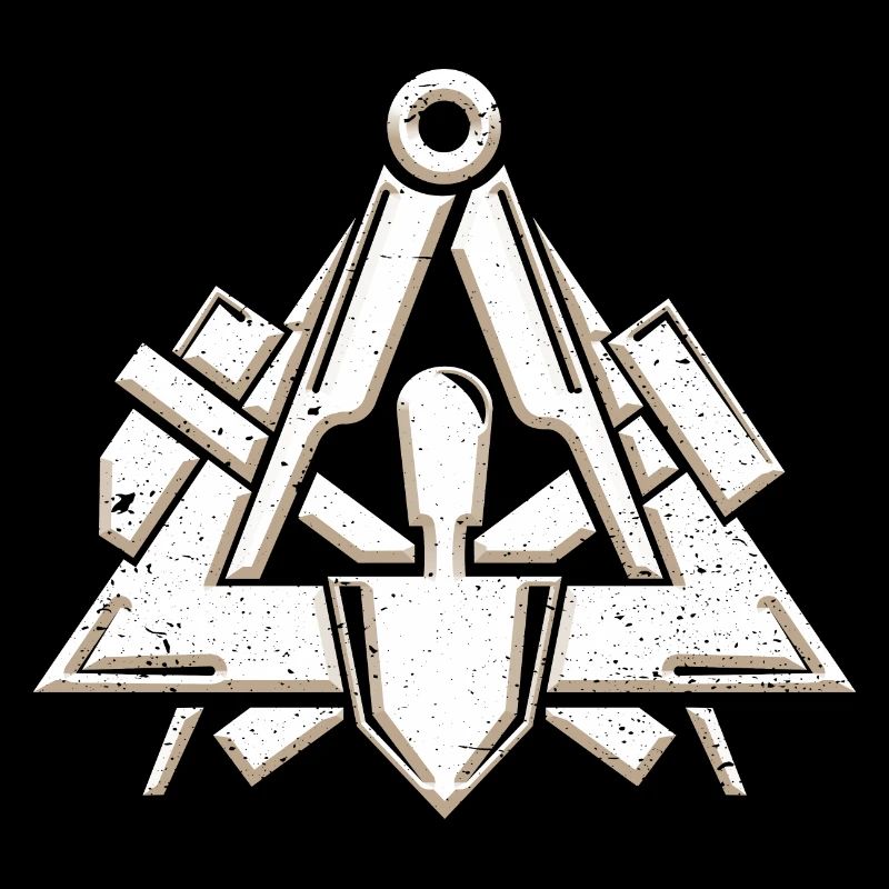 Masons guild symbol in a cool 3d grunge look