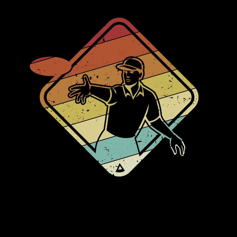 Retro Korb Scheibe Disc Golfer Frisbee Golf