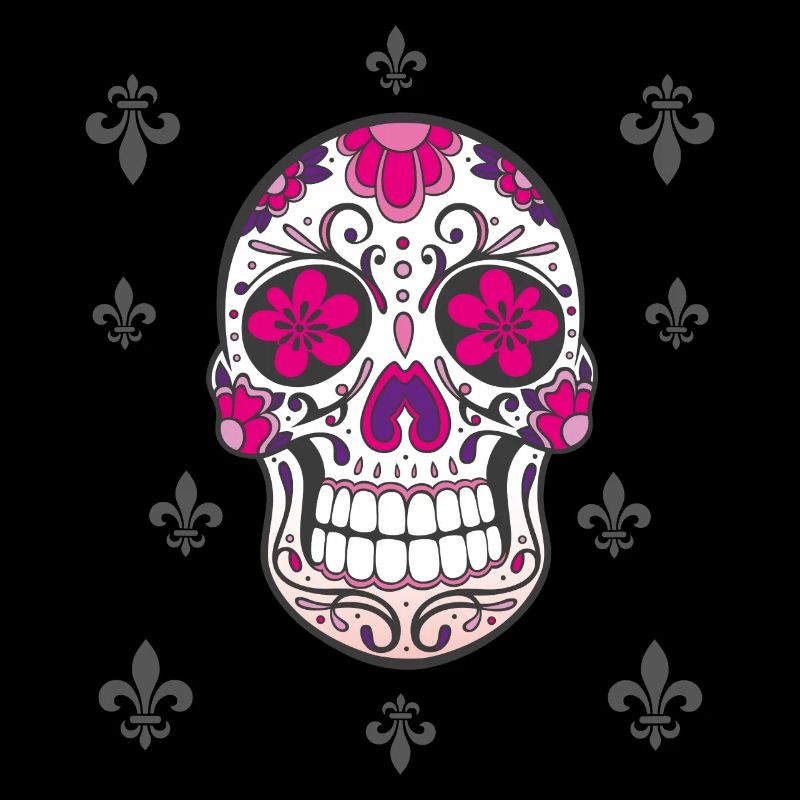 Sugar Skull Fleur De Lis