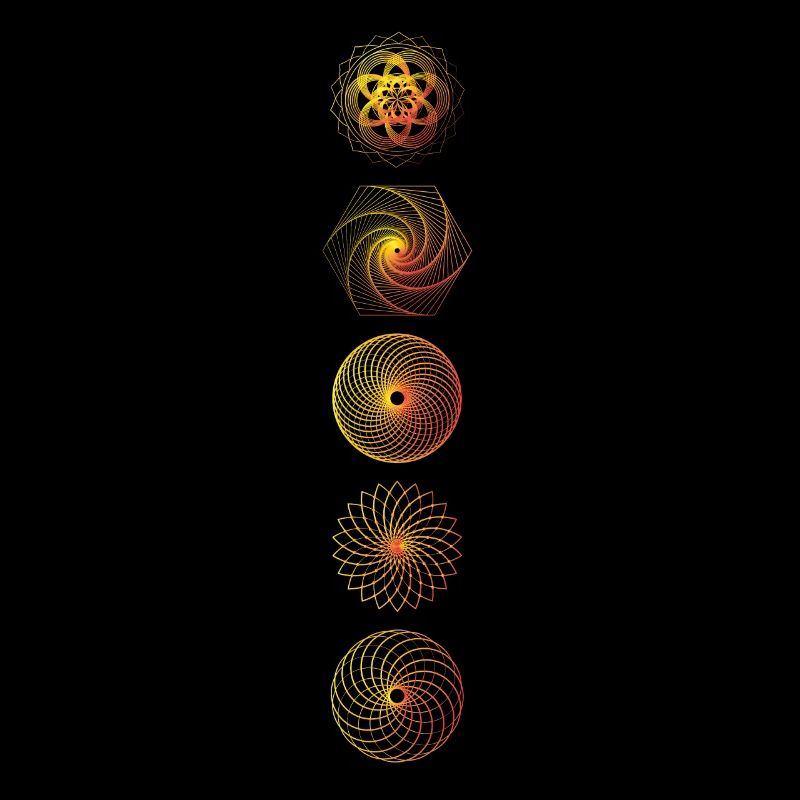 Orange Sacred Geometry Symbols