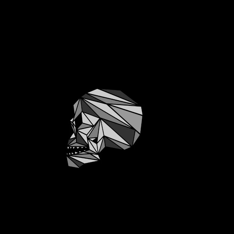 cyber punk scull plain