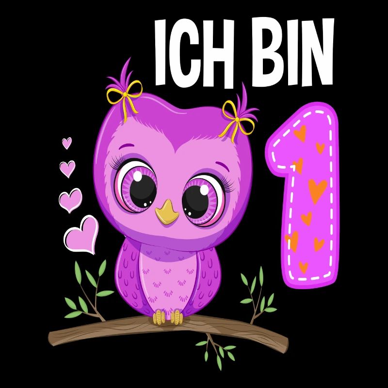 Ich Bin 1 Eule 1. Geburtstag Eulen Mädchen