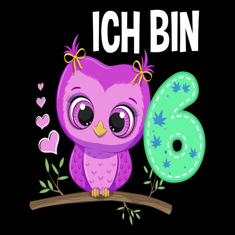 Ich Bin 6 Eule 6. Geburtstag Eulen Mädchen