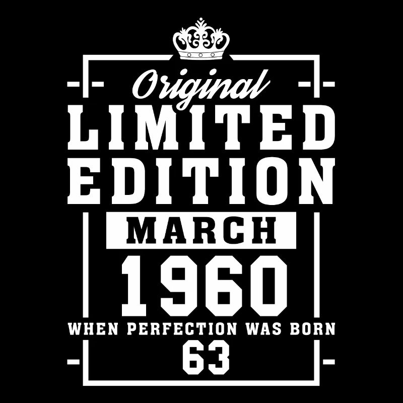 63rd birthday March Born in 1960 Gift idea