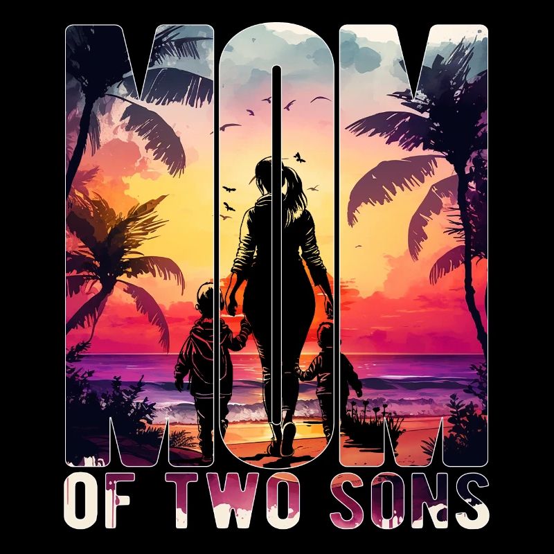 Mutter mit zwei Söhnen Muttertag Strand Mama Kind