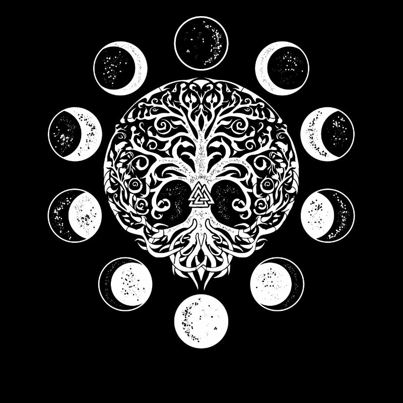 Mondphasen Witchcraft Occult Ygdrassil Lebensbaum
