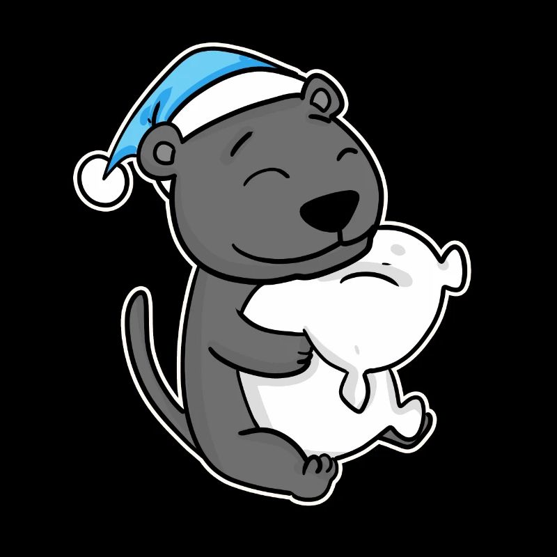 with pillow and sleepy cap