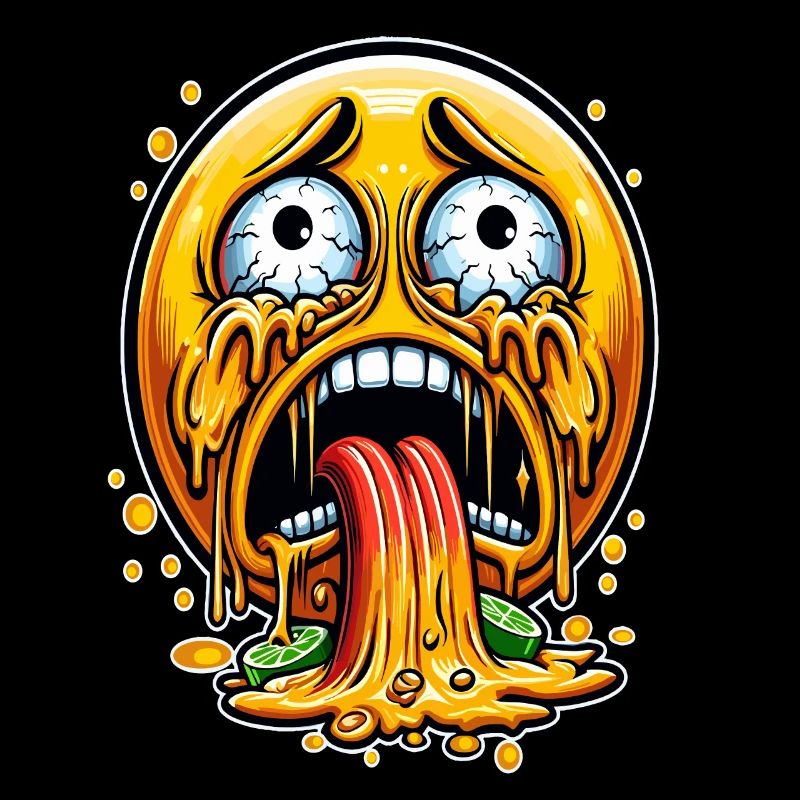 Puke attack face