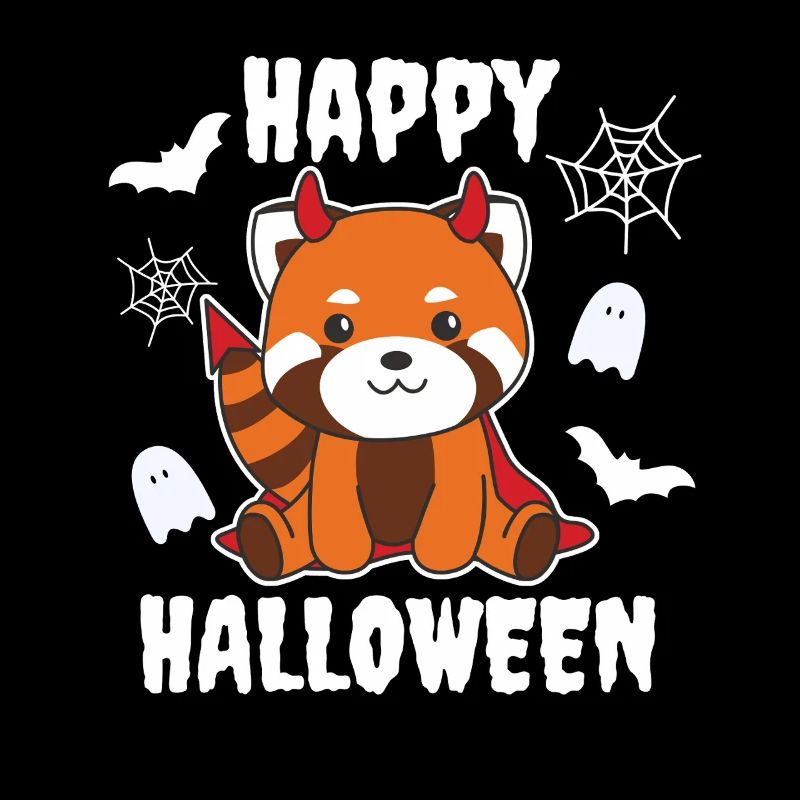 Red Panda Happy Halloween Cute Devil Costume