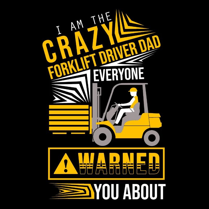 Crazy forklift driver Dad at work