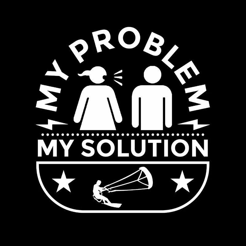 Kiteboarder My Problem My Solution Pictogram Dad