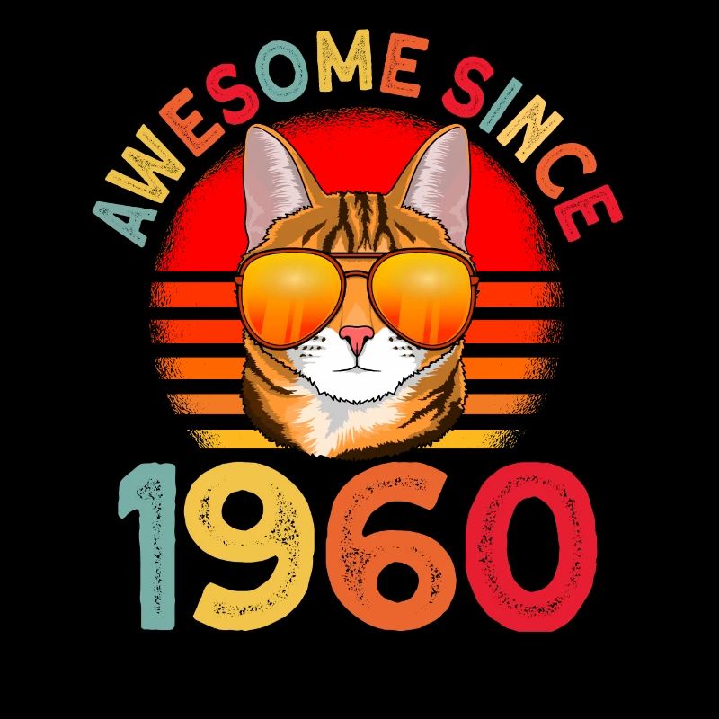Awesome since 1960 Katze 62. Geburtstag Geschenk