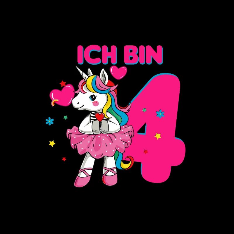 ich bin 4 Einhorn 4. Geburtstag Geschenk