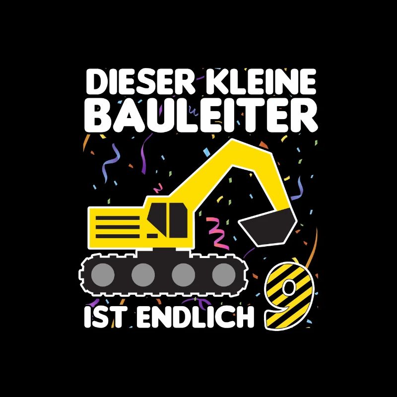 Bauleiter Bagger Geschenk 9. Geburtstag