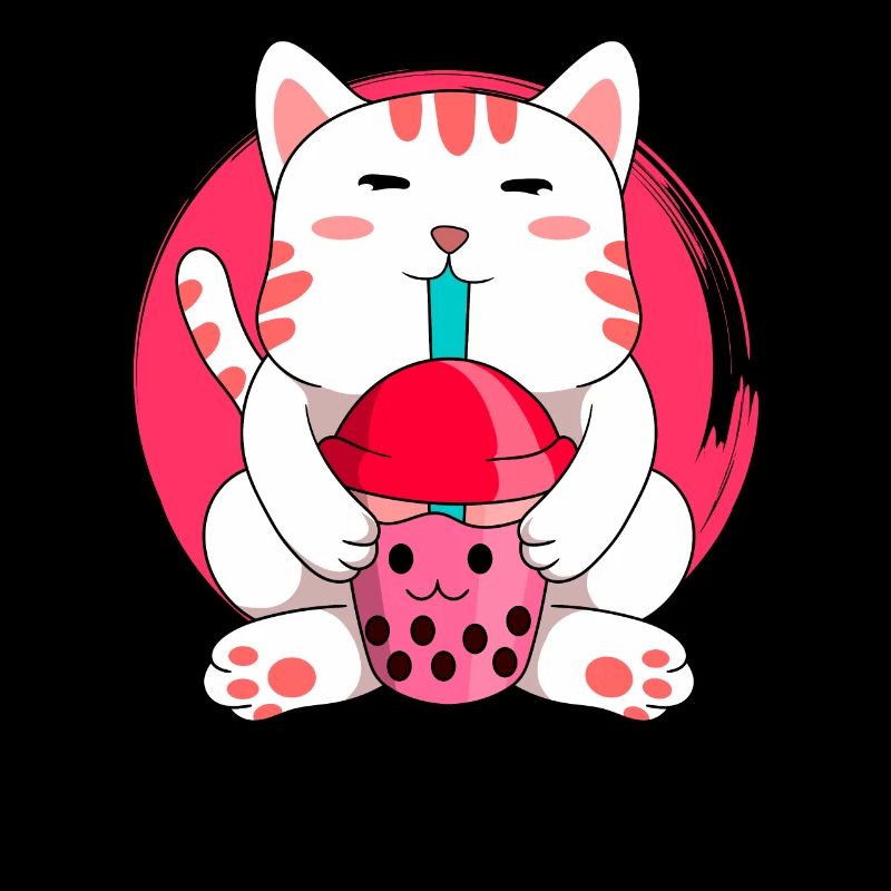 Katze mit boba tee - Anime Bubble Tee boba katze